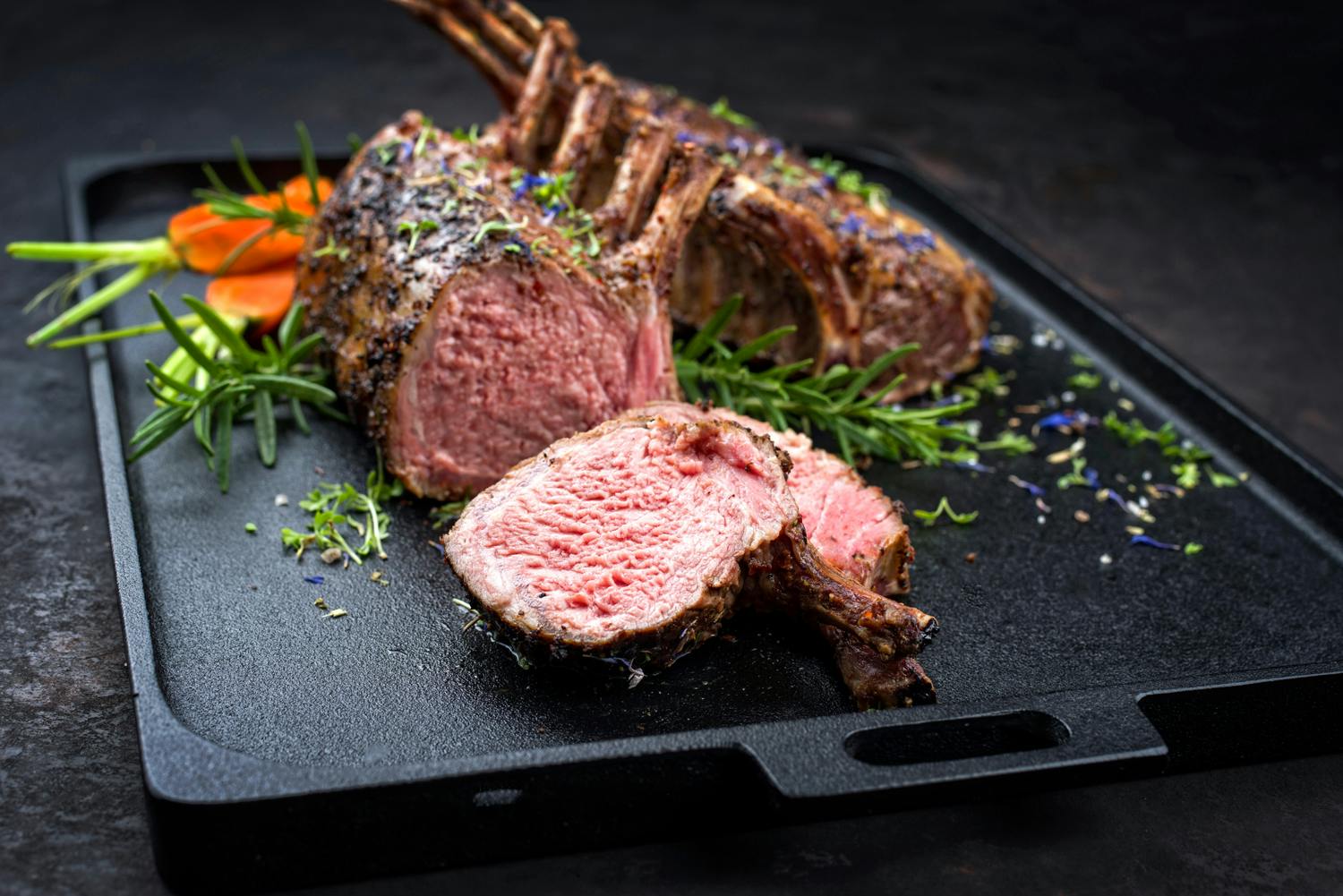 Herb Crusted Rack of Lamb with Rosemary Garlic Sauce